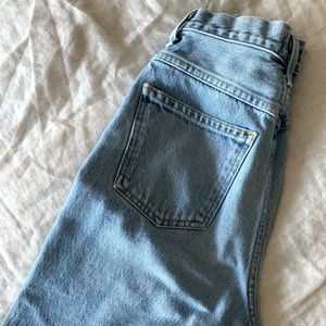Agolde high rise hemmed denim
